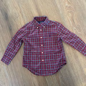 Ralph Lauren long sleeve plaid shirt. Boys size 4.